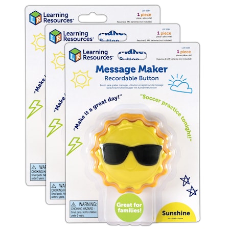 Learning Resources Message Recorder - Sun, 3PK LER5584